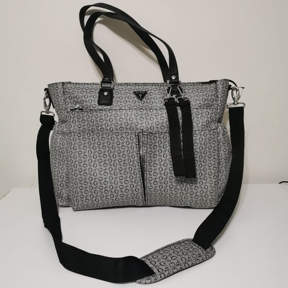 Guess Diaper Bag / Travel Bag | Color: Gray-black | Size large - Picture 2 of 11